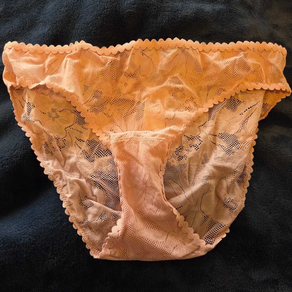 Aerie orange hi-cut lace bikini panties size L
